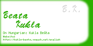 beata kukla business card