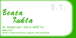 beata kukla business card